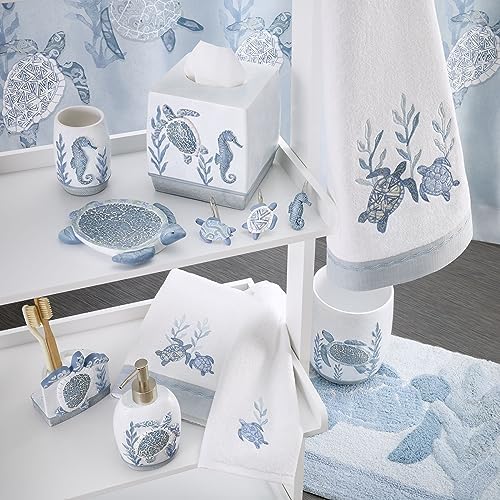 Avanti Linens - Waste Basket, Decorative Trash Can, Sealife Bathroom Decor (Caicos Collection)