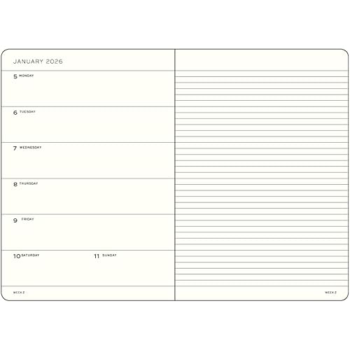 LEUCHTTURM1917 - Weekly Planner & Notebook 2026, Hardcover, Composition (B5), Ruled, Forest Green (Jan 1 - Dec 31, 2026)