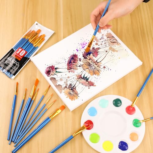 AROIC Acrylic Paint Brush Set, 36pack/360pcs Nylon Hair Paint Brushes, for Oil Painting Rock Body Painting, Artist Amateur Craft Paint Brushes Supplies, Children Adult Painting Small Paint Brush Set.