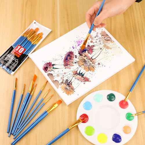 AROIC Paint Brushes Palette Set,24 Pack/240Pcs Acrylic Paint Brushes and 24 Palettes, Professional Artist Brushes, Finger and Face Painting Oil Painting Watercolor Kid's and Adult Painting Art Set.