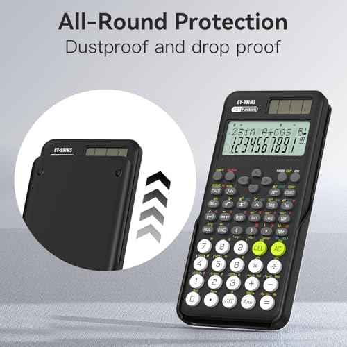 Scientific Calculators Bulk 8 Pack School Supplies, ROATEE 991MS 401 Functions 2-Line Display Desktop Calculator for Student with Sliding Cover, Solar Battery Dual Power for Middle High School Teacher