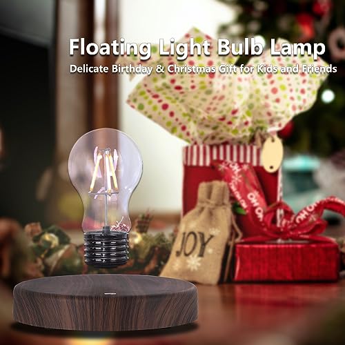 Levitating Floating Light Bulb, Magnetic Levitation Wireless Bulb Lamp, Gravity Lamps, Magnetic Levitating Decor& Display for Room and Office, Unique Tech Gift and Toy.
