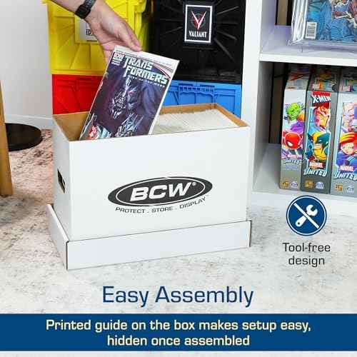 BCW Short Comic Storage Box - 3 Pack | Holds 150-175 Current/Silver Age Comics | Stackable, Durable 200 lb. Strength