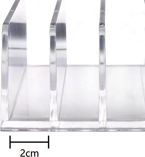 Skiennix Acrylic Mail Organizer - 6-Pack Desktop Sorter with 5 Slots | Clear Bill & Business Card Divider for Home & Office