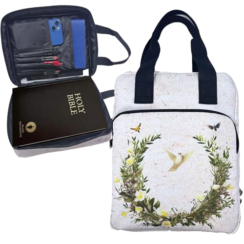 ufscnrsa Bible Bags for Women, Bible Cover Carrying Pouch, Bible Cases Gifts, Mothers Day Christian Gifts for Women, bible book cover, Bible Study Accessories