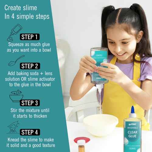 Clear Glue, Washable Liquid Glue 9 Ounces, 2 Count ? Slime Glues, Art Crafts, for Home and School Glues, Dries Clear, Non-Toxic