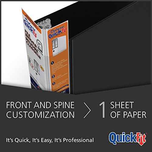 QuickFit PRO Heavy Duty Single Touch View Binder, D Ring, White, 6 Pack, 1.5 Inch
