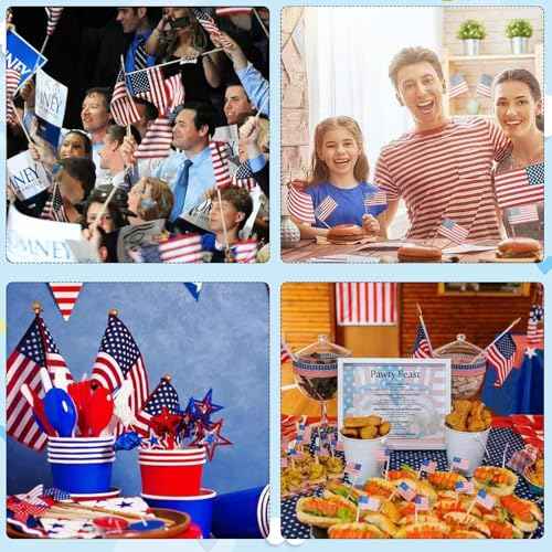 200 Pack World Country Flags on Sticks, Mini Handheld National Flags - Includes Most Countries, 8.2 x 5.5 Inches