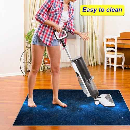 Chair Mat for Hardwood Floor,48"*60" Under Desk Mat for Rolling Computer Chair &Low Pile Carpet Floor,Anti-Slip Floor Protector for Home Office Blue Starry Sky