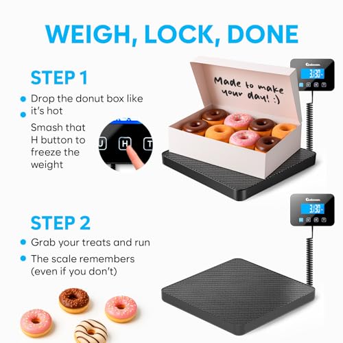 Digital Parcel Scale 200kg/440lb with Hold & Tare Function - Adamson