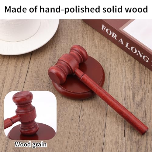 Wooden Judge Gavel and Sound Block Set - Handcrafted Legal Desk Accessory
