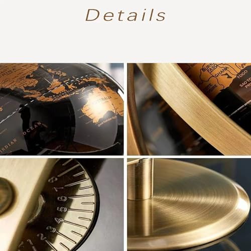 Golden 5.5-Inch World Globe with Rotating Stainless Steel Stand for Home & Office Decor