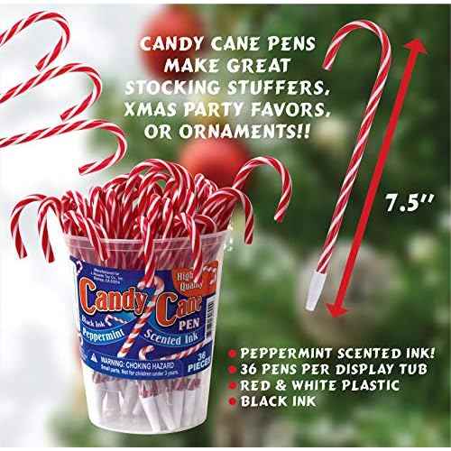 Candy Cane Pen with Peppermint Scented Ink - Tub of 36 Pens