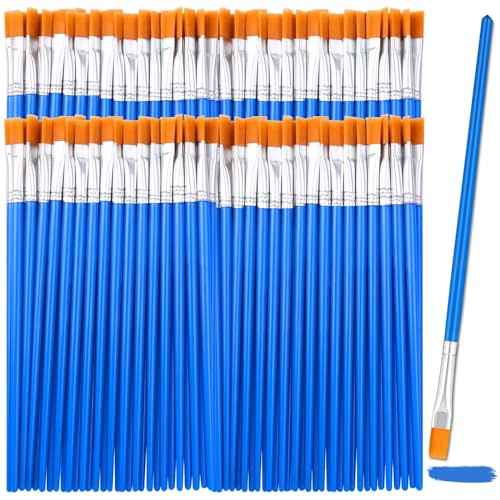 126 Pcs Flat Paint Brushes for Acrylic Painting, Small Paint Brushes Bulk, Kids Paint Brushes Set for Art Crafts Classroom Oil Watercolor Canvas Face Painting