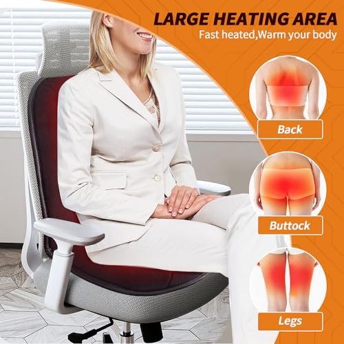 MAXCOM Heated Seat Cushion for Office Chair - Heating Pad for Back, Lumbar, Hip, Thigh with 7 Temperatures Levels - Warm Gift for Winter