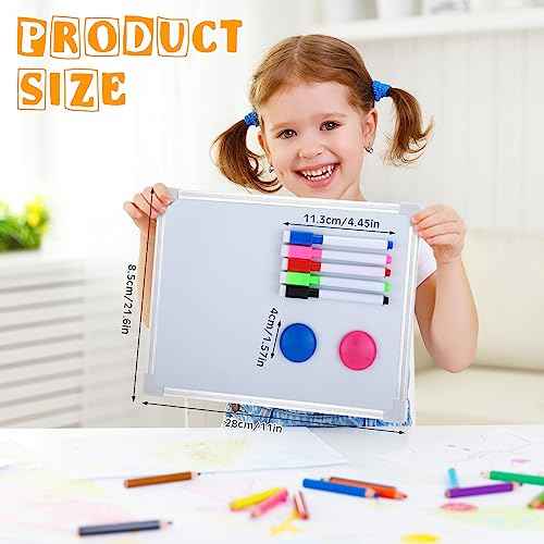 Fuutreo 10 Pcs Magnetic White Board Dry Erase 8.5 x 11 Inch Small Dry Erase Board with 10 Magnetic Markers 20 Magnets Fridge Hanging Whiteboard for Refrigerator Wall Home Office School Kids Students
