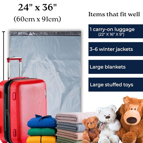 Calzette 24x36 Jumbo Poly Mailers - 5 Pack Waterproof Shipping Bags
