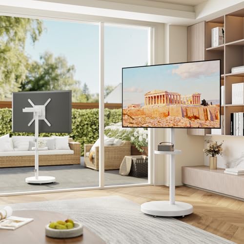 ECOTINY Rolling TV Stand for 32-65" TVs, 88 lbs, White ( variation: 32-65 Inch TVs / White )
