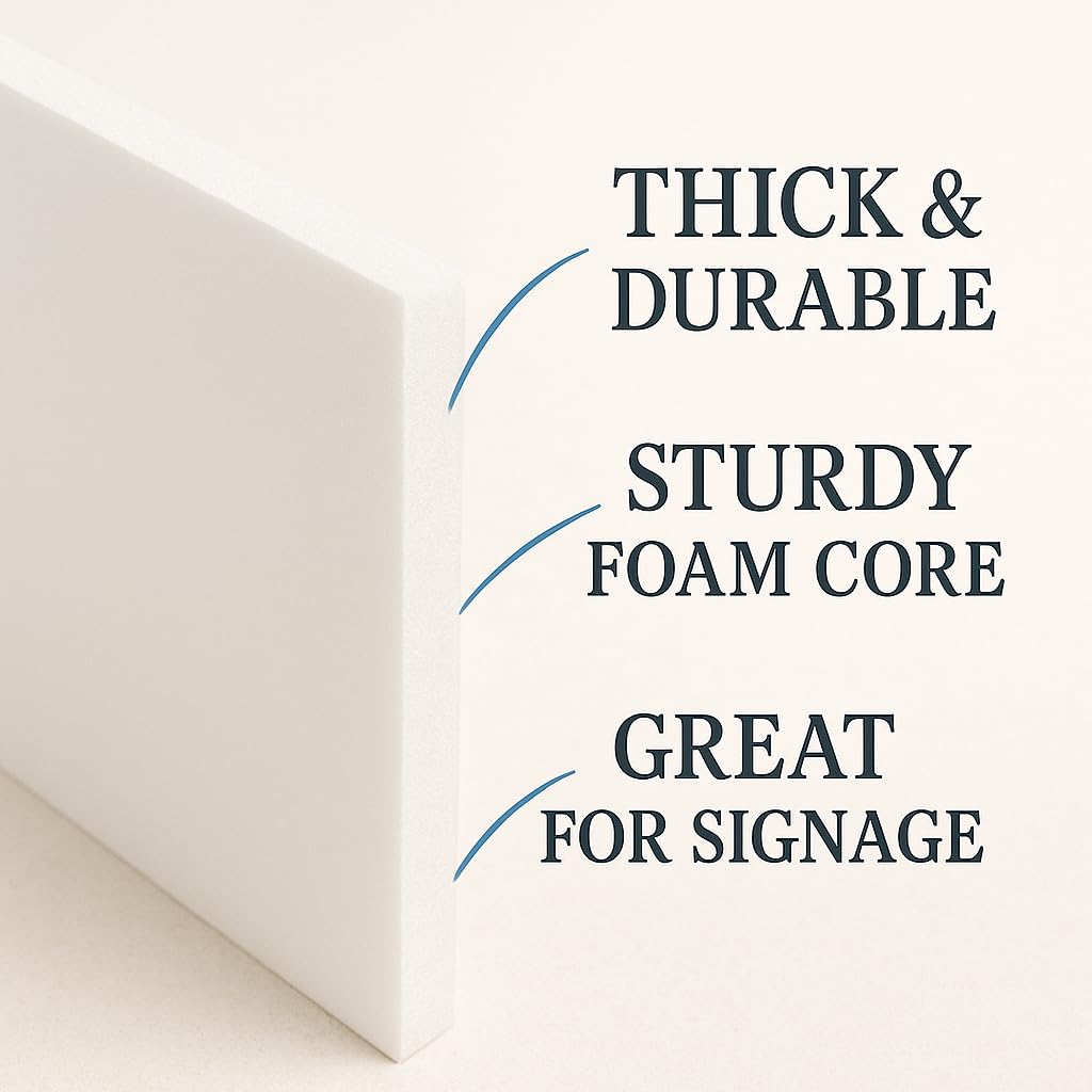 Custom Foam Board – 3/16" Thick Personalized Foam Sign with Your Text, Logo, or Image – Square or Rectangle – 6 Size Options – Ideal for Events, Displays, Presentations & More – Made in USA