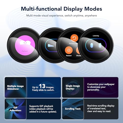 ZNP Digital Badge AI Translator Wearable with Touchscreen & Bluetooth 6.0