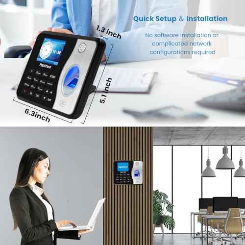 Time Clocks for Employees Small Business Automatic Calculate Hours, 0 Monthly Fees Fingerprint Time Clock, H3 Standalone Biometric Clock in Machine for Employees with 5 RFID Cards