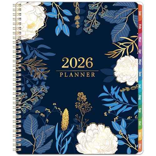 2026 Planner - 2026 Planner Weekly and Monthly, 2026 Calendar Planner, Jan 2026 - Dec 2026, 8.5" x 11", Monthly Tabs, Twin-Wire Binding, Holidays, Back Pocket, Habit Tracker