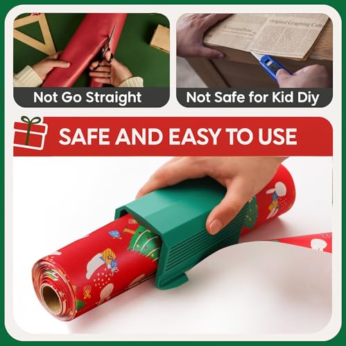 Dual Blade Gift Wrap Cutter Set for Scissors-Free Gift Wrapping