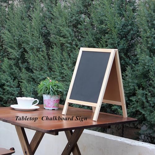 BangQiao 10" x 15.6" Double-Sided Freestanding Wooden A-Frame Chalkboard - Black