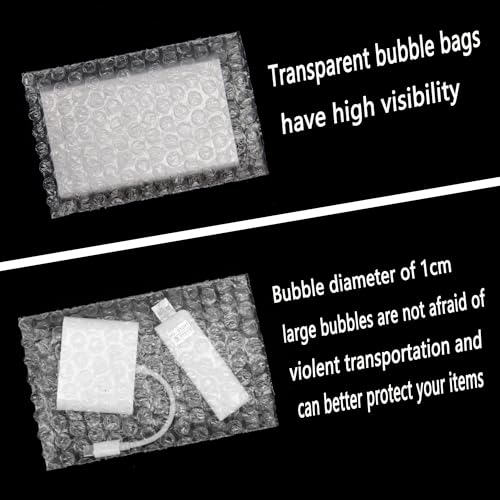 Falcontoy 50 Pcs Clear Bubble Pouches 4x6 Inch Protective Shipping Wraps