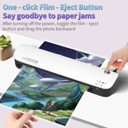 13 Inch Laminator Machine for Documents and Photos, 6 in1 A3/A4 Thermal Laminator Machine with Never Jam Technology, 15 Laminating Sheets, Use for Home Office School or Business