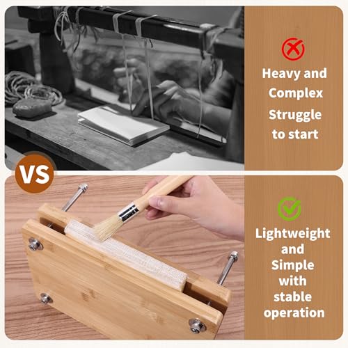 HEJIN Book Binding Kits, Book Press with Plastic Bone Folder, Waxed Thread, Book Binding Materials for Beginners Bookbinding Supplies, 11.6 x 7.8 Inches