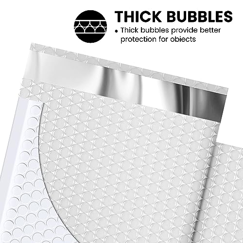 Fuxury Bubble Mailer 6x10" 100 Pack White Bubble Mailers Usable Size 6x9" Self Seal Padded Mailing Envelopes Opaque Bubble Padded Mailer for Small Business Mailing Jewelry Makeup Small Items