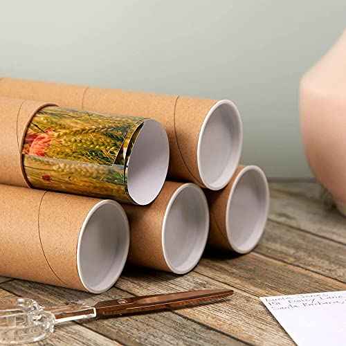 CLAUVINCK 2" x 15" Kraft Mailing Tube, shipping, Heavy Duty Mailers Poster Tube Packing 2 inches x 15 inches Office