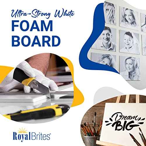 Royal Brites Premium White Foam Board 30¡± x 40¡±, Sturdy & Lightweight 3/16" Thick Board for Art, Work Presentations, & School Projects, Pack of 10