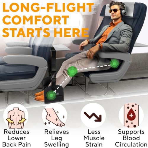Foot Hammock for Plane Travel - Delfori Adjustable Foot Rest with Hardboard Platform