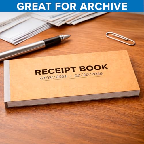 Rental Receipt Book Set — 4 Books, 100 Carbonless Receipts, Spiral Bound