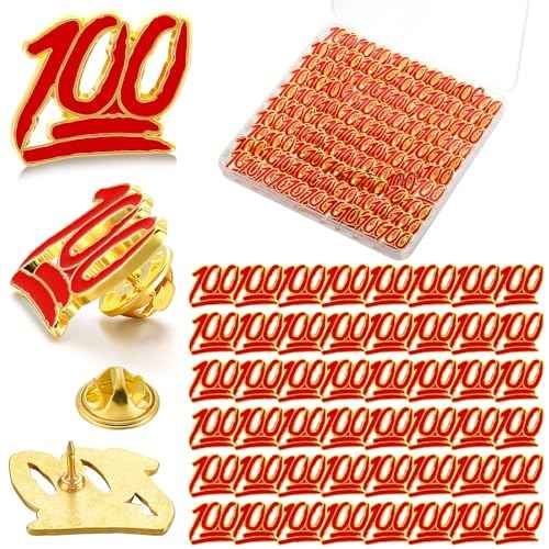 XunYee 100 Pcs 100 Shapes School Enamel Pins Employee Appreciate Reward Label Pins for Students Classroom Teacher Back to School Employees Gift