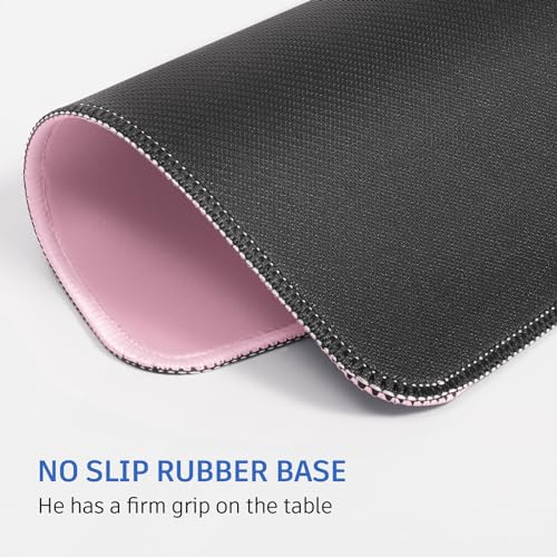 Pink Mouse Pad, Splash-Proof Textured Non-Slip Rubber 10.2 x 8.2 Inches - Cute & Durable
