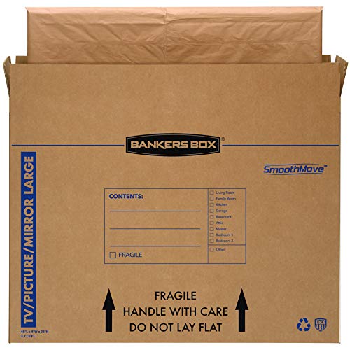 Bankers Box Large 4-Pack Moving Boxes for 55" TV, Pictures & Mirrors