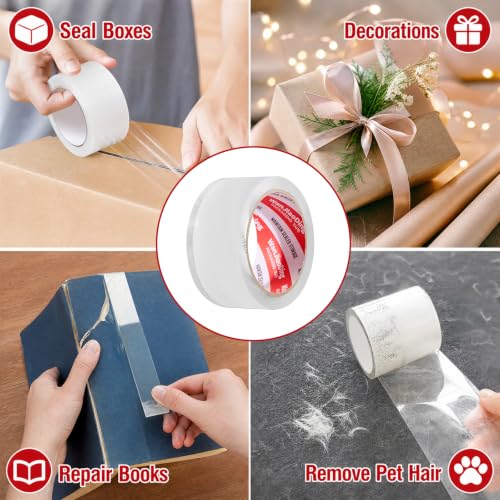 WanJiaoDing Heavy Duty Packing Tape 2 Rolls, Clear 2.7 Mil, 1.88" x 60Y - Refill for Shipping & Moving, Variation 2
