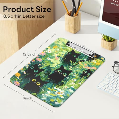 Luminzo Cute Black Cats Plastic Clipboard 9x12.5in Letter Size for Teachers