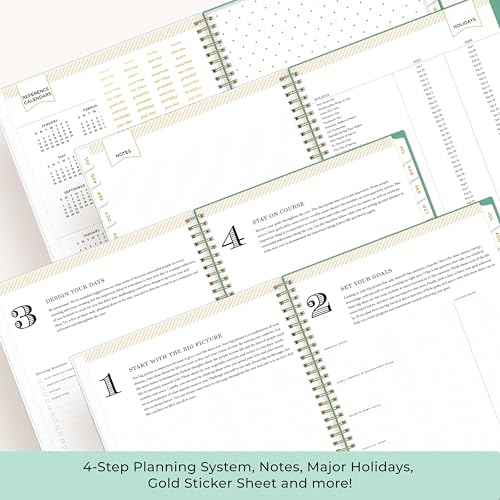 Blue Sky Day Designer 2025-2026 Weekly and Monthly Academic Year Planner Calendar, July 2025 - June 2026, 8.5" x 11", Flexible Cover, Laminated Tabs, Storage Pocket, Includes Stickers, Palms