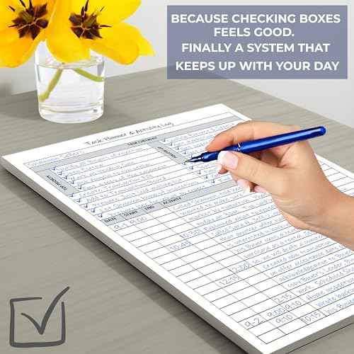 Task Planner & Activity Log Notepad ? 60 Page Undated Daily & Hourly Planning Pad, To-Do List, Checklist, Track Time & Tasks, ADHD Tracker ? Organize Workday, Boost Productivity ? 8.5 x 11 Tear Sheets