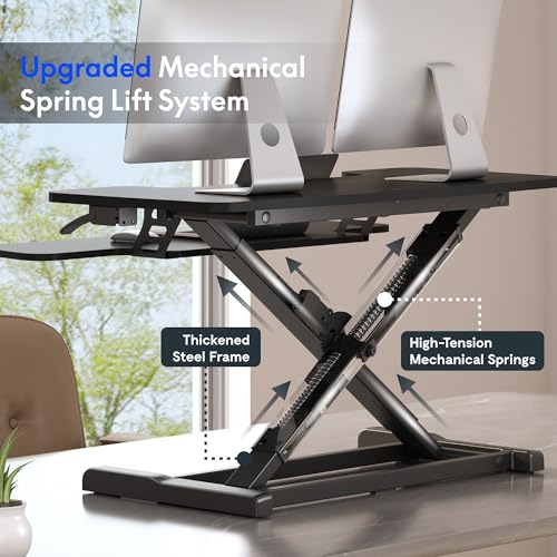 FLEXISPOT 36-Inch Height Adjustable Standing Desk Converter Black