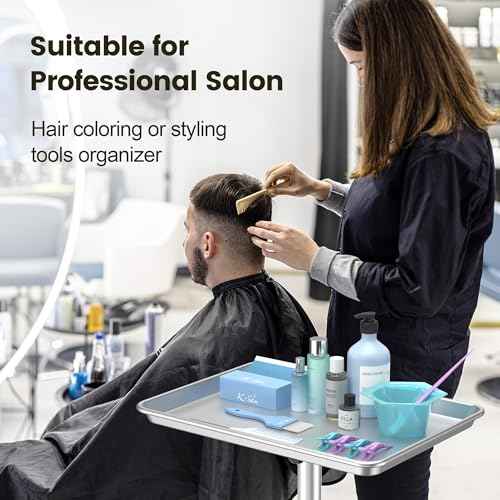 Tattoo Tray Hair Stylist Salon Trolley Cart with Wheels Salon Rolling Tray