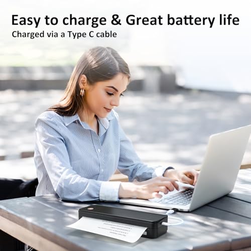 Black Gloryang Portable Wireless Thermal Printer for Travel & Office