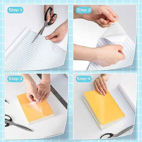Clear Contact Paper Roll, 17.7in x 5ft Self-Adhesive Vinyl Covering Peel and Stick for Books, Shelves, Documents, Drawers & Crafts ? Waterproof, Removable & Easy to Apply