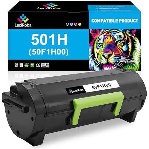 LeciRoba 5000 Page-Yield 50F1H00 501H High Yield Compatible Toner Cartridge Replacement for Lexmark 50F1H00 for Lexmark MS310 MS312 MS315 MS410 MS415 MS510 MS610 Series Mono Laser Printer (1-Pack)