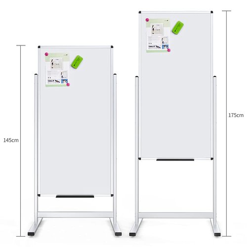 VIZ-PRO Double-sided Magnetic Stand Whiteboard, 48 X 24 Inches, Aluminium Frame & Stand