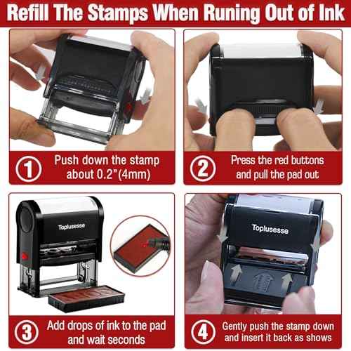 Please Sign and Return Stamp Self Inking Rubber Business Stamp Office Self Inking Return to Sender Message Stamp Office Supplies- Red Ink